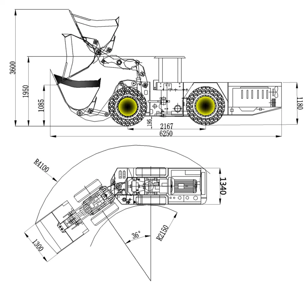 1m3 / Underground scooptram / Loader with Diesel Engine for Mining